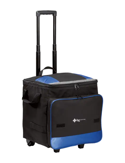Twilight Blue Rolling Cooler w/BG Staffing Logo
