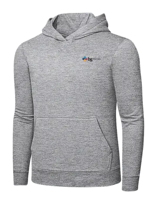 Light Grey Heather 7.8 oz Ring Spun Hooded Sweatshirt w/BG Staffing Logo