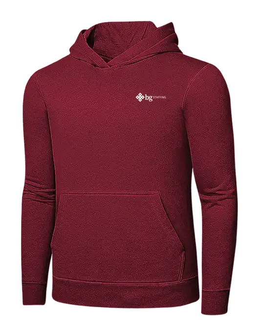 Dark Cardinal 7.8 oz Pullover Hooded Sweatshirt w/BG Staffing Logo