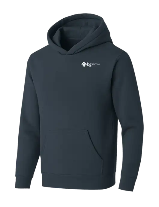 BELLA+CANVAS Dark Grey Sponge Fleece Pullover Hoodie w/BG Staffing Logo