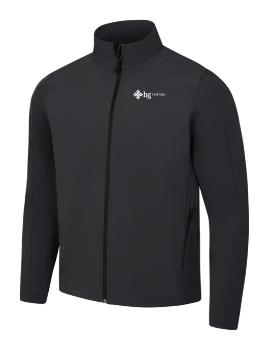 Black Charcoal Heather Core Soft Shell Jacket w/BG Staffing Logo