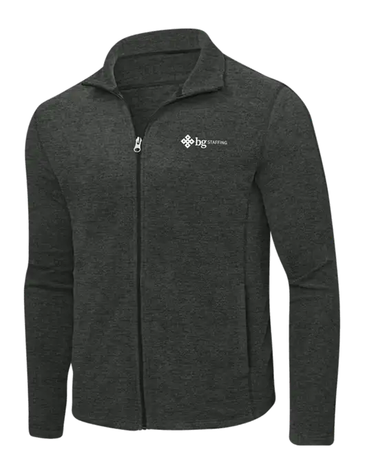Charcoal Heather Microfleece Full-Zip Jacket w/BG Staffing Logo