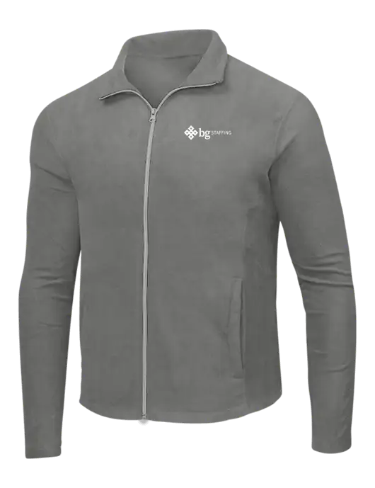 Medium Grey Microfleece Jacket w/BG Staffing Logo