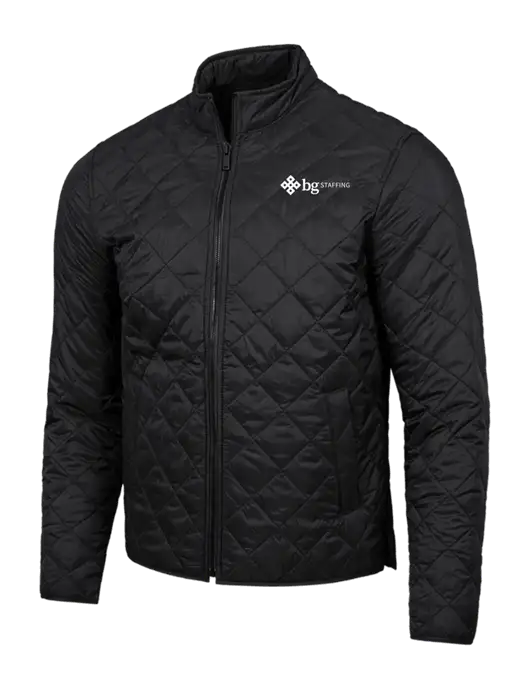 Mercer+Mettle Black Quilted Full-Zip Jacket w/BG Staffing Logo