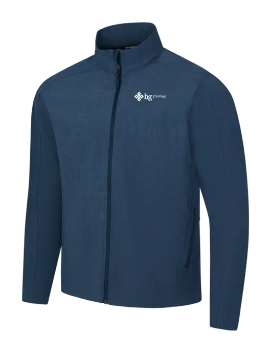 Navy Heather Core Soft Shell Jacket w/BG Staffing Logo