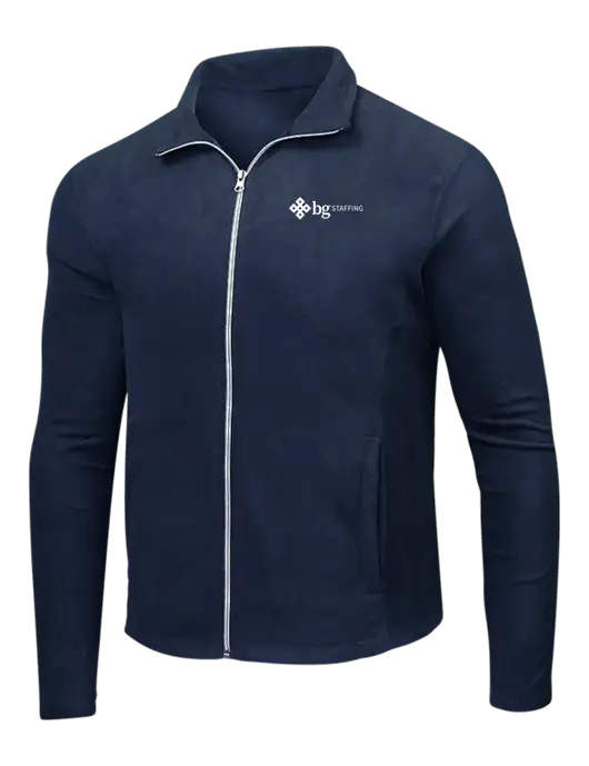 Navy Microfleece Jacket w/BG Staffing Logo