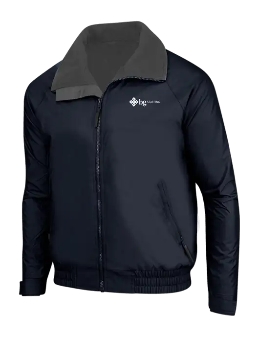 True Navy/Grey Heather Classic Competitor Jacket w/BG Staffing Logo