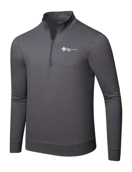 Charcoal 8.5 oz Ring Spun 1/4 Zip Pullover Sweatshirt w/BG Staffing Logo