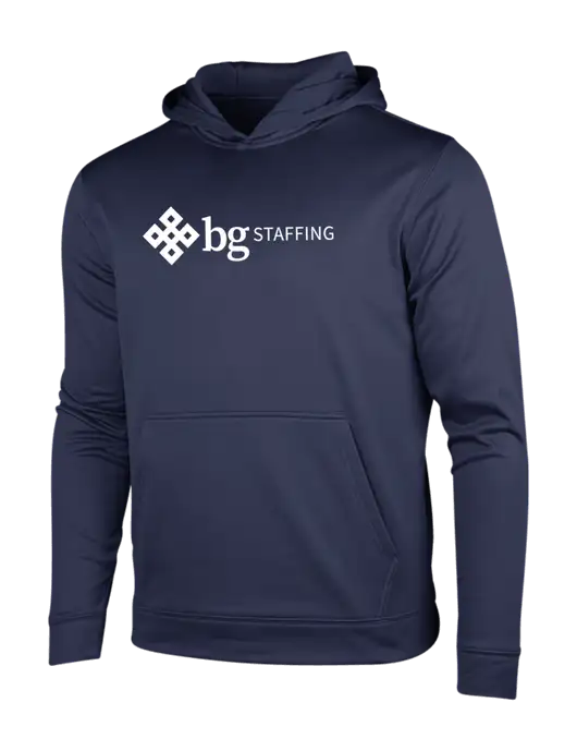 Navy Sport-Wick Fleece Hooded Pullover w/BG Staffing Logo