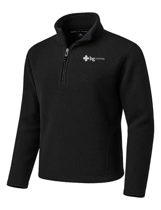 Black Fleece 1/4-Zip Pullover w/BG Staffing Logo