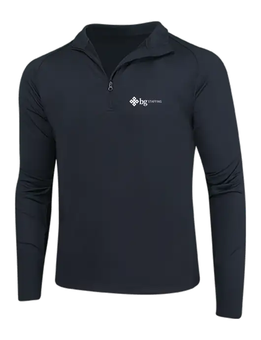 Black Sport Wick Stretch 1/4 Zip Pullover w/BG Staffing Logo