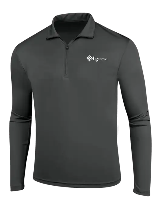Dark Grey PosiCharge Competitor 1/4 Zip Pullover w/BG Staffing Logo