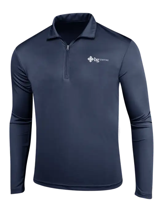 Navy PosiCharge Competitor 1/4 Zip Pullover w/BG Staffing Logo