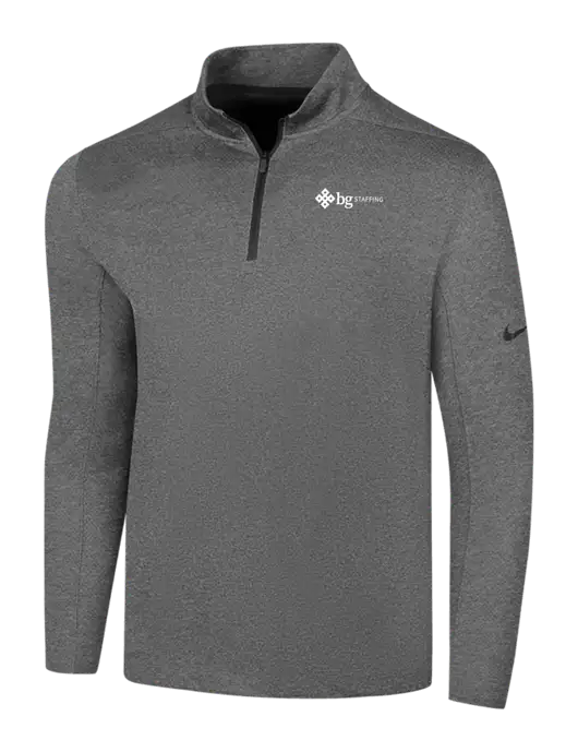 NIKE Dark Grey Heather Dry 1/2 Zip Cover-Up w/BG Staffing Logo