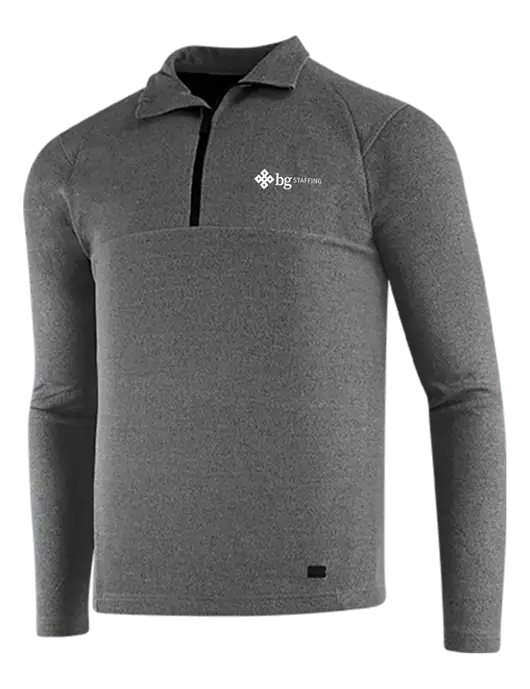 OGIO Dark Grey Heather Transition 1/4 Zip Pullover w/BG Staffing Logo