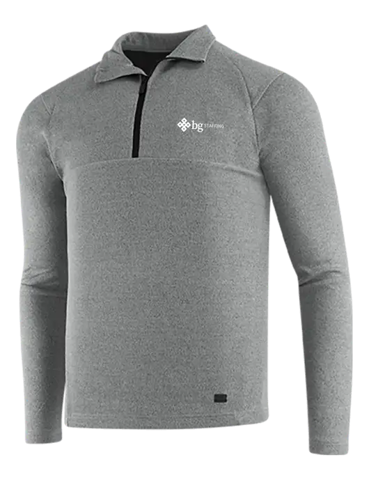 OGIO Petrol Grey Heather Transition 1/4 Zip Pullover w/BG Staffing Logo