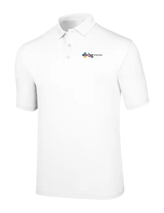Callaway Opti-Dri White Chev Polo w/BG Staffing Logo