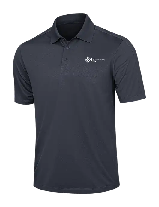 Dark Grey Diamond Textured Jacquard Polo w/BG Staffing Logo