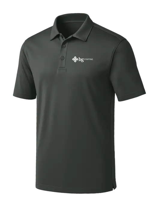 Dark Grey Silk Touch Performance Polo w/BG Staffing Logo