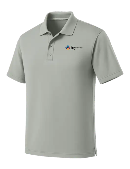 Light Grey Dry Zone UV Micro Mesh Polo w/BG Staffing Logo