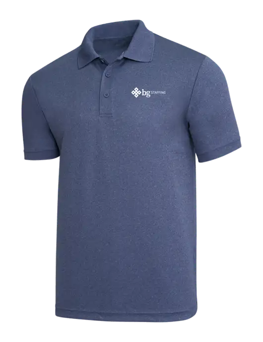 Light Navy Heather PosiCharge RacerMesh Polo w/BG Staffing Logo