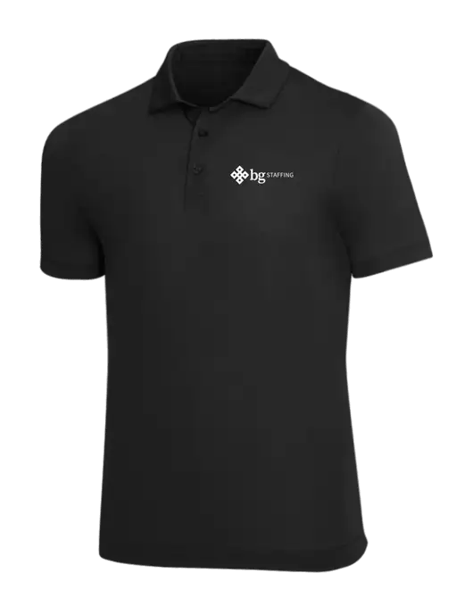 Mercer+Mettle Black Stretch Jersey Polo w/BG Staffing Logo