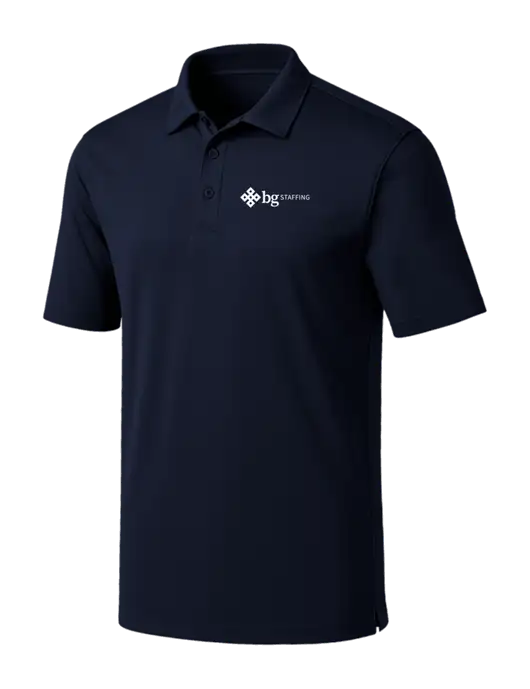 Navy Silk Touch Performance Polo w/BG Staffing Logo
