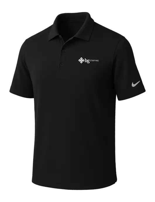 NIKE Black Dri-Fit Micro Pique Polo w/BG Staffing Logo