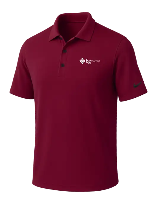 NIKE Cardinal Dri-Fit Micro Pique Polo w/BG Staffing Logo