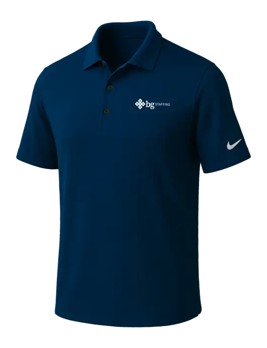 NIKE Navy Dri-Fit Micro Pique Polo w/BG Staffing Logo