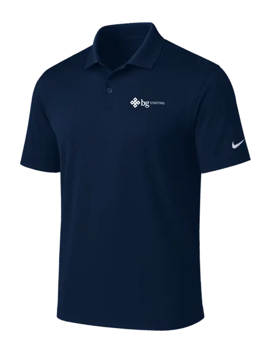 NIKE Navy Victory Solid Polo w/BG Staffing Logo