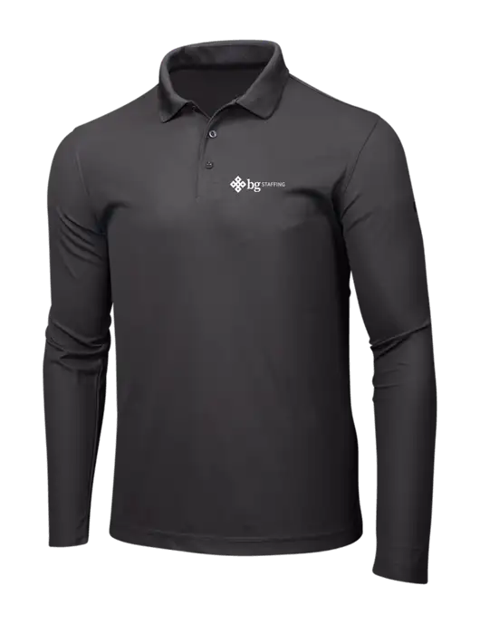 OGIO Charcoal Grey Caliber 2.0 Long Sleeve Polo w/BG Staffing Logo