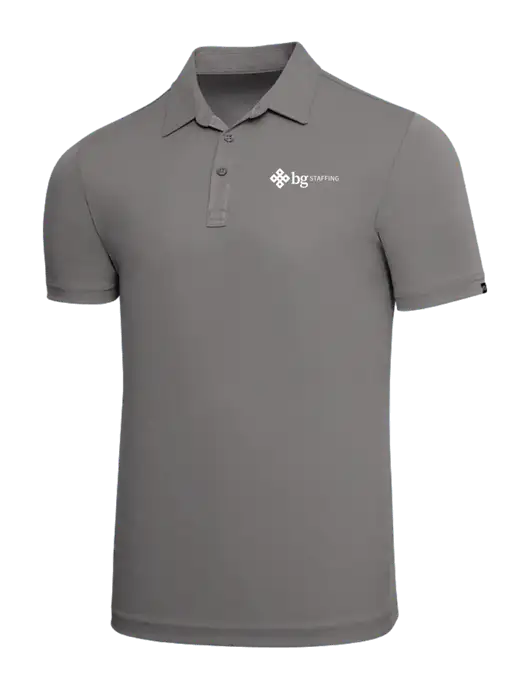 TravisMathew Grey Solid Oceanside Polo w/BG Staffing Logo