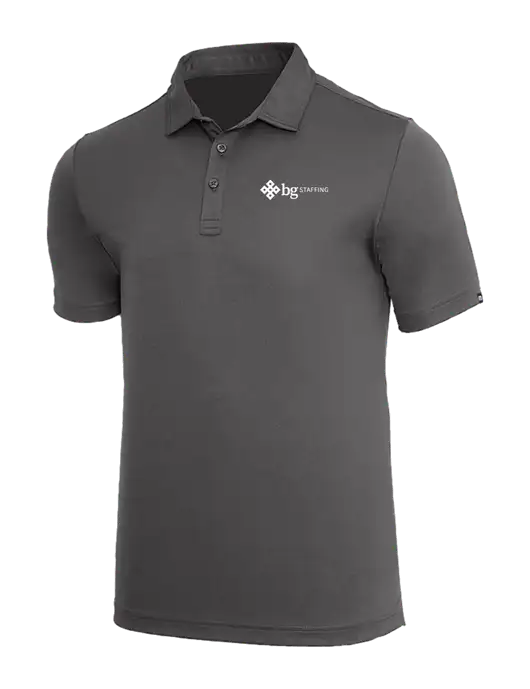 TravisMathew Med Dark Grey Coto Performance Polo w/BG Staffing Logo
