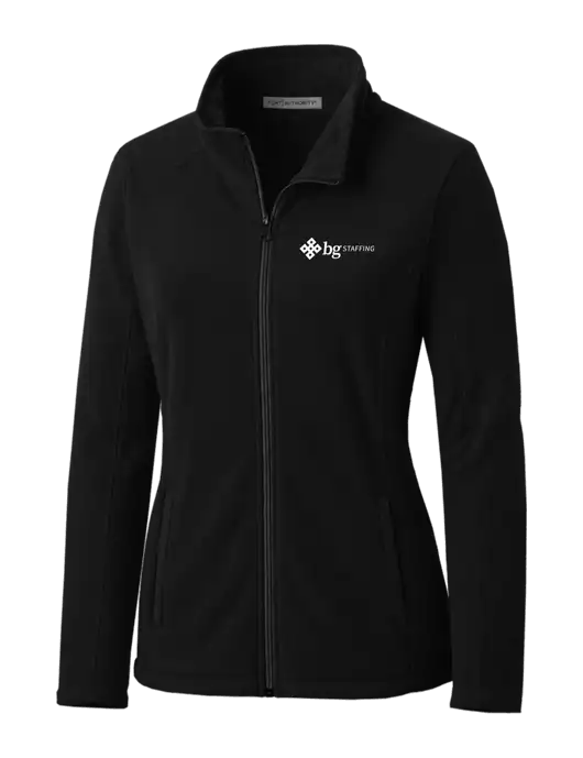 Black Womens Microfleece Jacket w/BG Staffing Logo