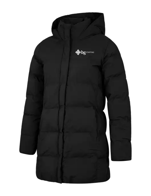 Mercer+Mettle Womens Deep Black Puffy Parka  w/BG Staffing Logo