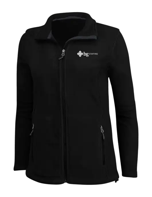 Womens Black Fleece Jacket w/BG Staffing Logo