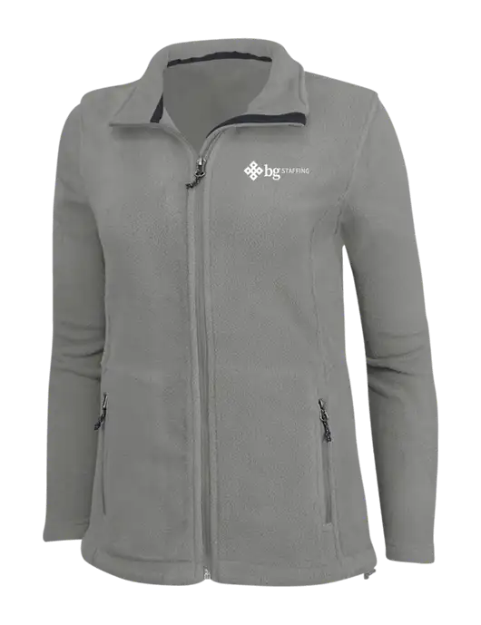 Womens Medium Grey Fleece Jacket w/BG Staffing Logo