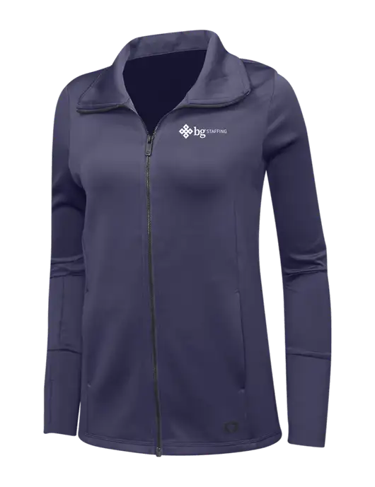 OGIO Navy Womens Endurance Modern Performance Full-Zip w/BG Staffing Logo