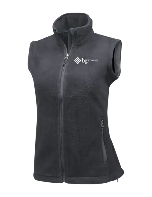 Medium Grey Womens Fleece Vest w/BG Staffing Logo