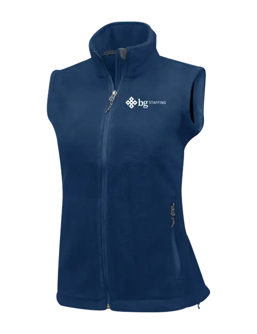 Navy Womens Fleece Vest w/BG Staffing Logo