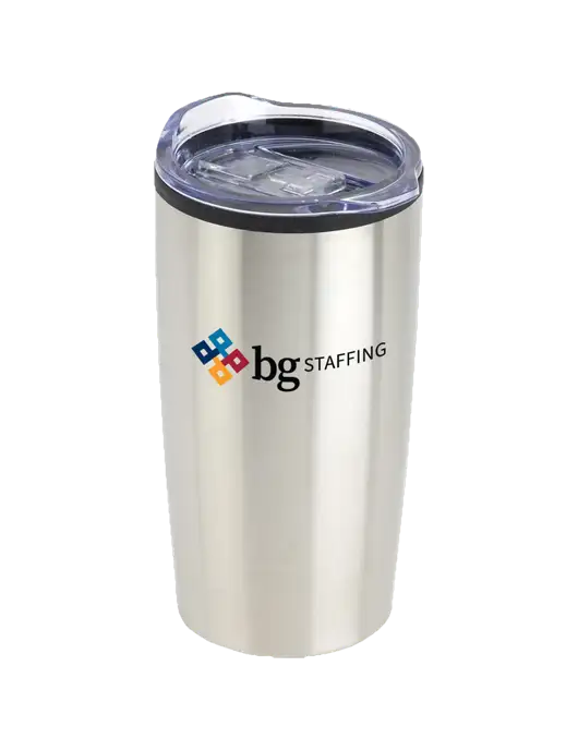 Olympus Silver 20 oz Tumbler w/BG Staffing Logo