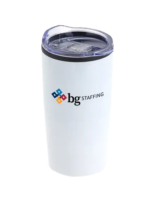 Olympus White 20 oz Tumbler w/BG Staffing Logo