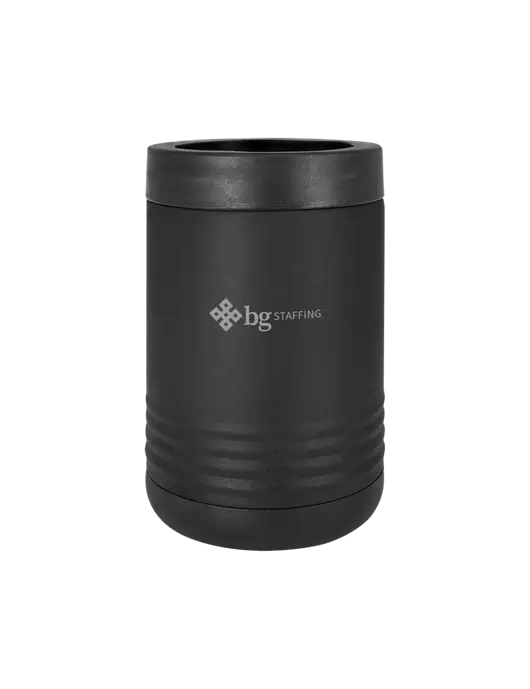 Polar Camel 12 oz Powder Coated Black Vacuum Insulated Beverage Holder w/BG Staffing Logo