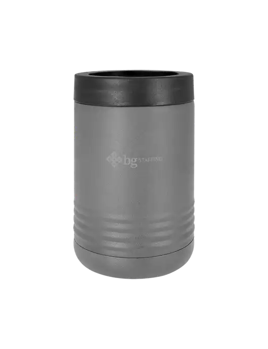 Polar Camel 12 oz Powder Coated Grey Vacuum Insulated Beverage Holder w/BG Staffing Logo
