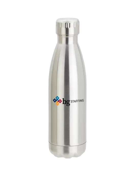 City Go Silver 17 oz Insulated Bottle w/BG Staffing Logo