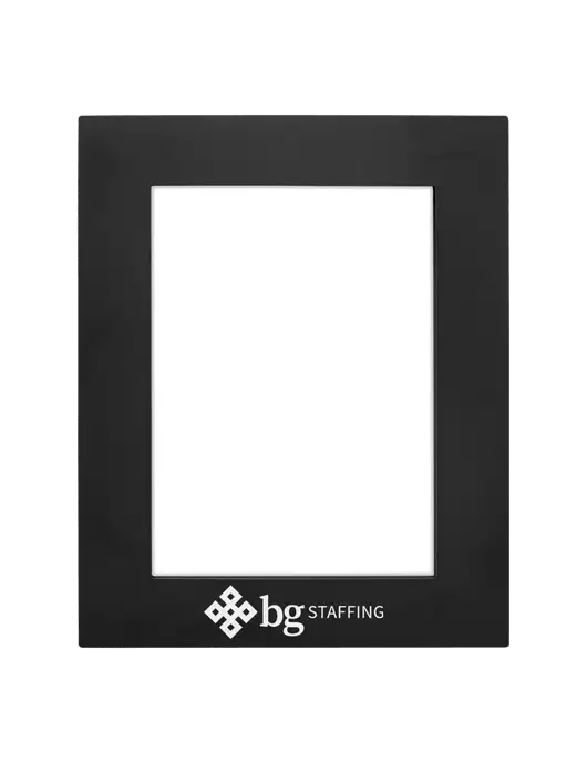 Black Aluminum Photo Frame, 5 x 7 w/BG Staffing Logo