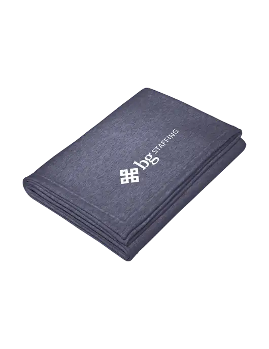Core Heather Navy Fleece Sweatshirt Blanket w/BG Staffing Logo