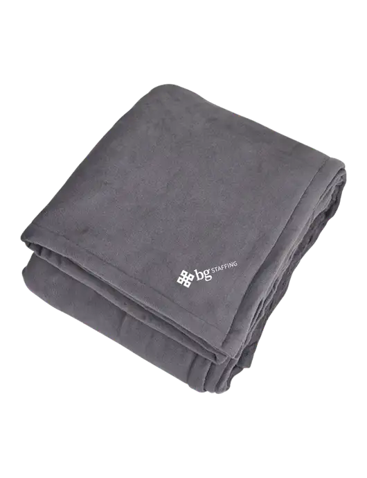 Mountain Lodge Hearth Grey Blanket  w/BG Staffing Logo