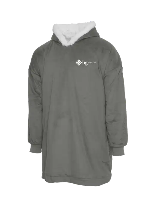 Wearable Lodge Medium Grey Blanket w/BG Staffing Logo